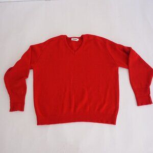 Vintage Tundra Canada Red Minimalist V Neck Knit Sweater Cotton Blend 2XLT